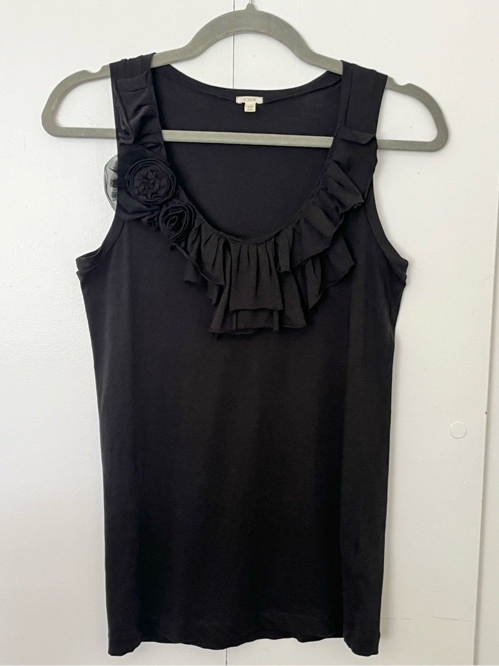 J.Crew Embellished Ruffle Tank XS